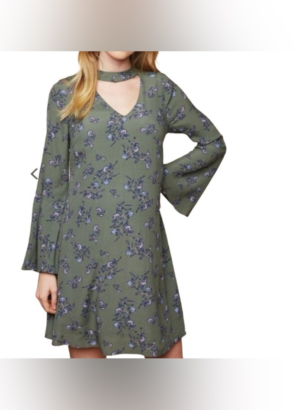 🫒Motherhood Maternity Olive Floral Long Sleeve Dress🫒